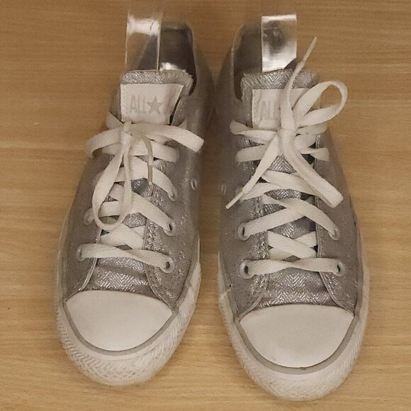 Converse Chuck Taylor Silver Sparkle Sneaker 6 - Picture 2 of 8
